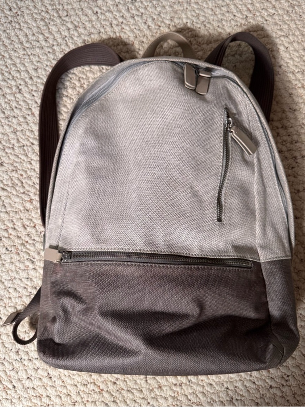 Skagen Two-Tone Light Gray and Dark Gray Canvas Laptop Backpack